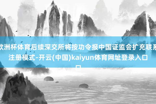 欧洲杯体育后续深交所将按功令报中国证监会扩充联系注册模式-开云(中国)kaiyun体育网址登录入口