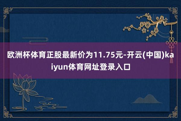 欧洲杯体育正股最新价为11.75元-开云(中国)kaiyun体育网址登录入口