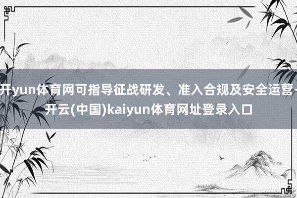 开yun体育网可指导征战研发、准入合规及安全运营-开云(中国)kaiyun体育网址登录入口