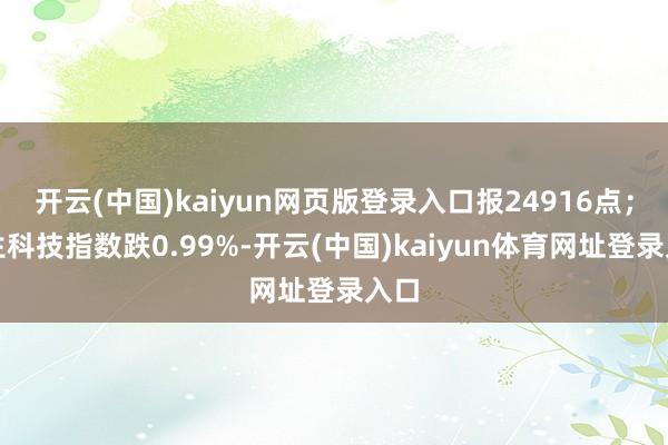 开云(中国)kaiyun网页版登录入口报24916点；恒生科技指数跌0.99%-开云(中国)kaiyun体育网址登录入口